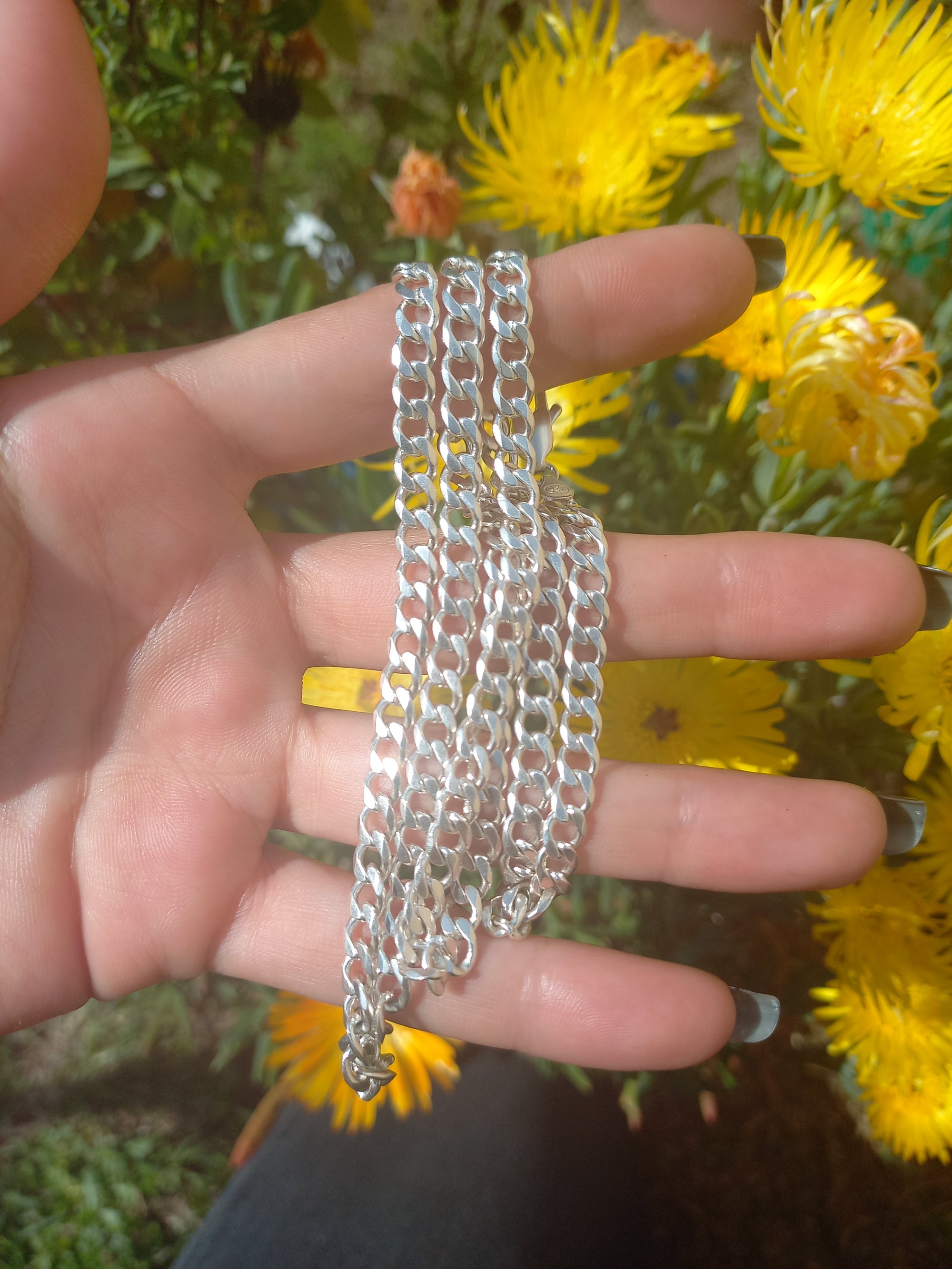 Cadena Grumet 60 cm. Plata 925.