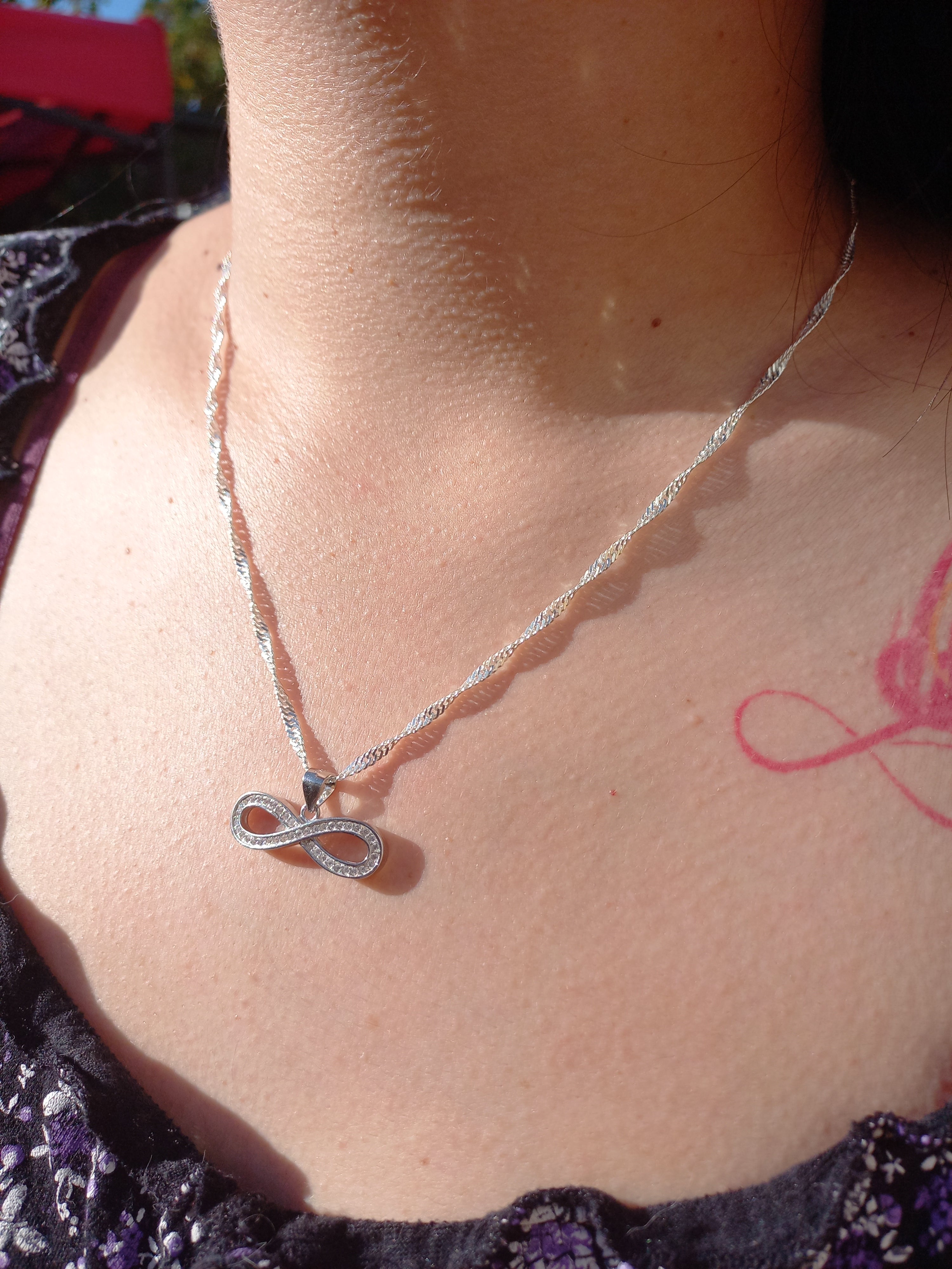 Colgante Infinito con Cadena de Plata de 50 cm.