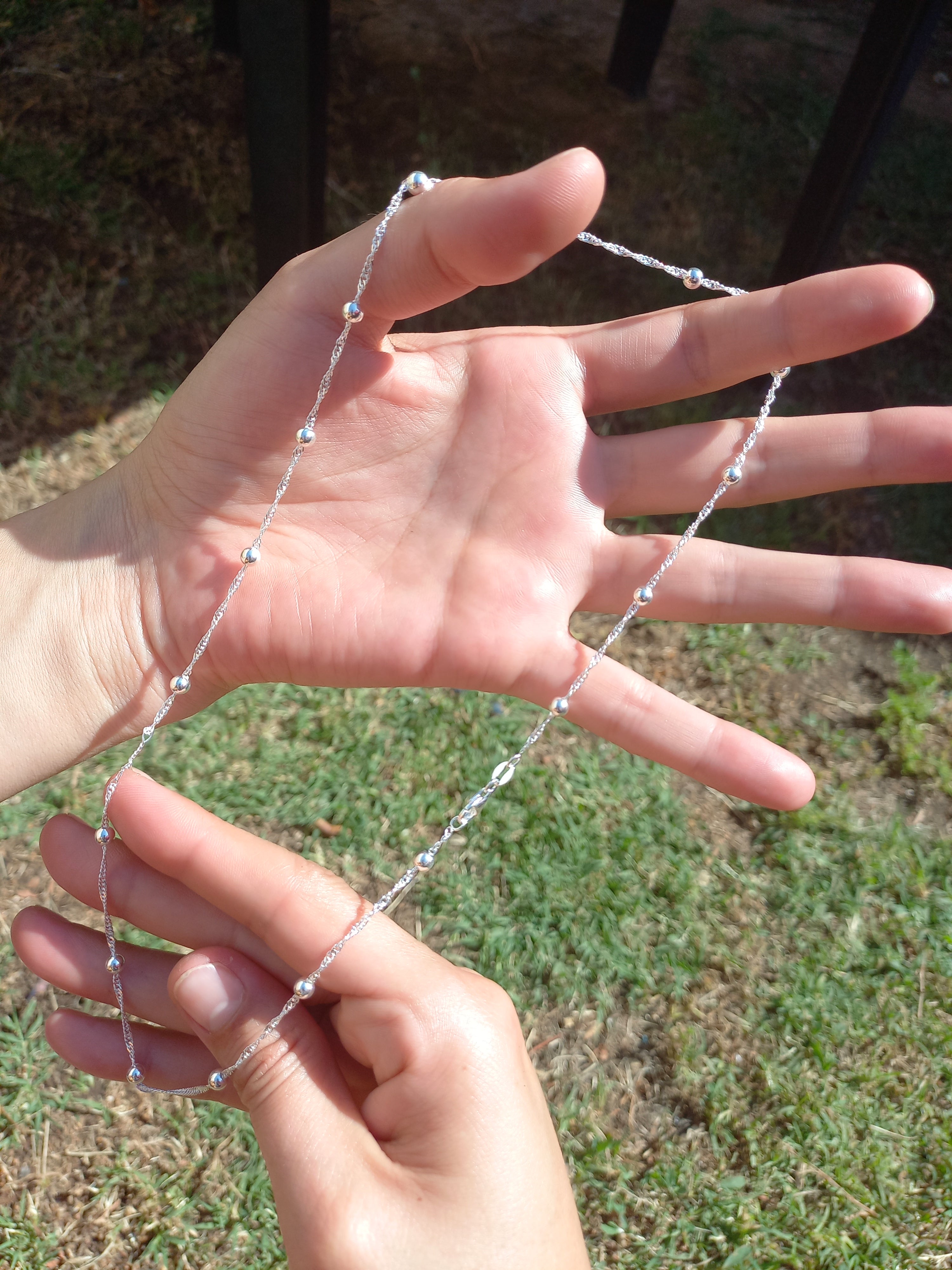 Cadena  Singapur 50 cm. con Puntos de Plata.