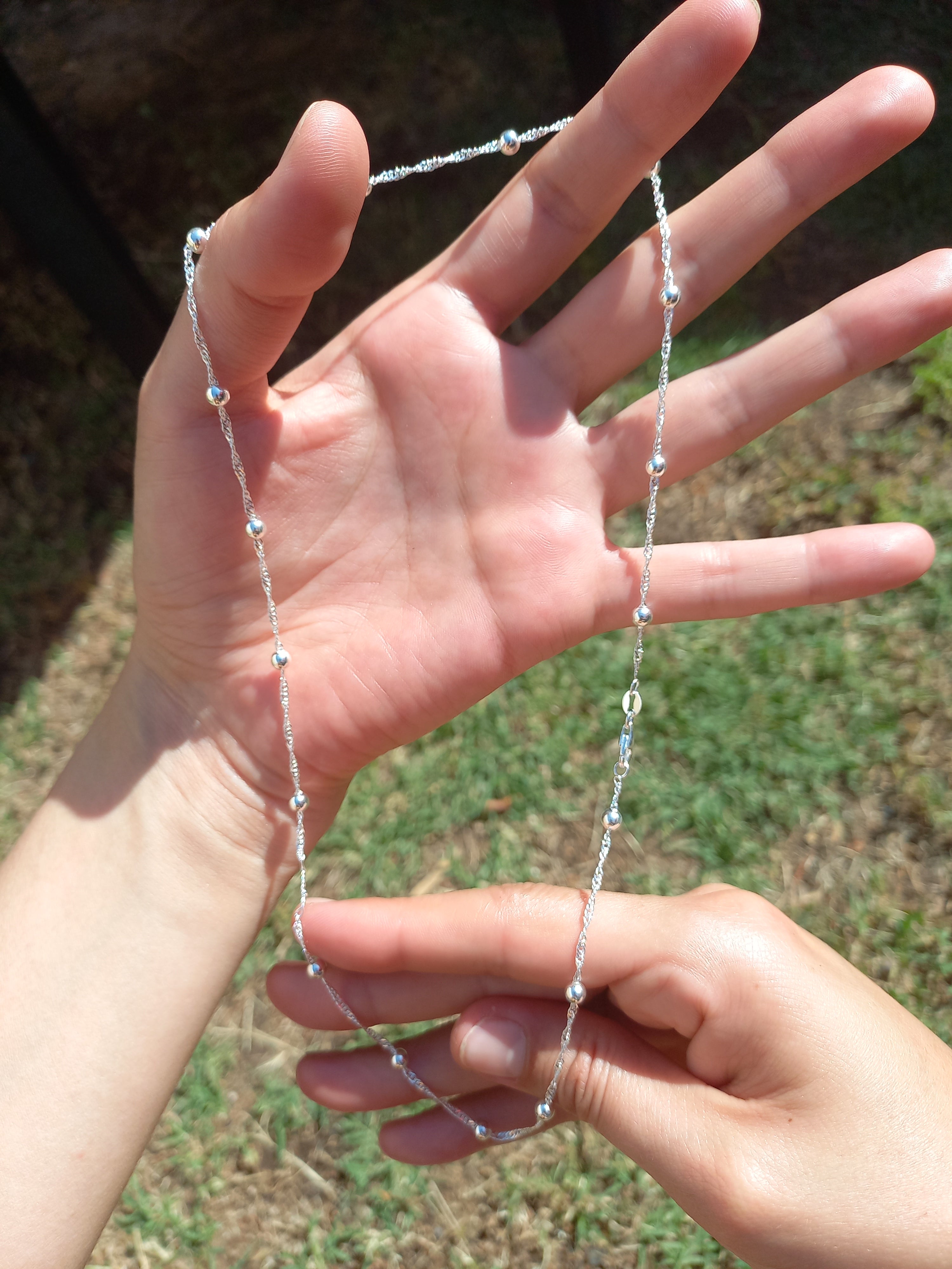 Cadena  Singapur 50 cm. con Puntos de Plata.