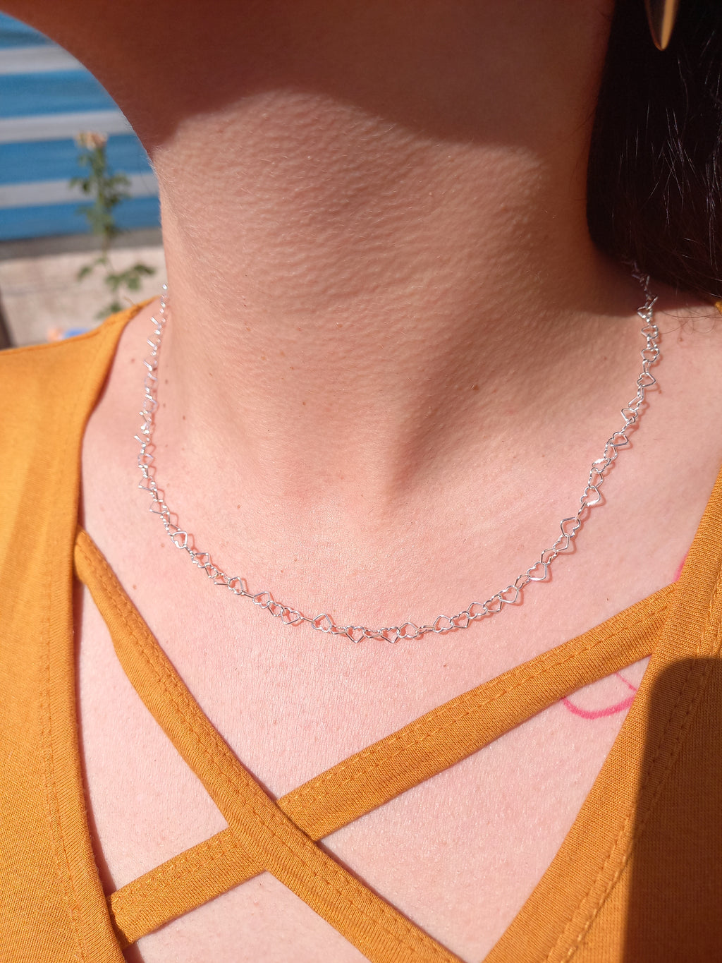 Cadena Modelo Corazón de Plata 50 cm.