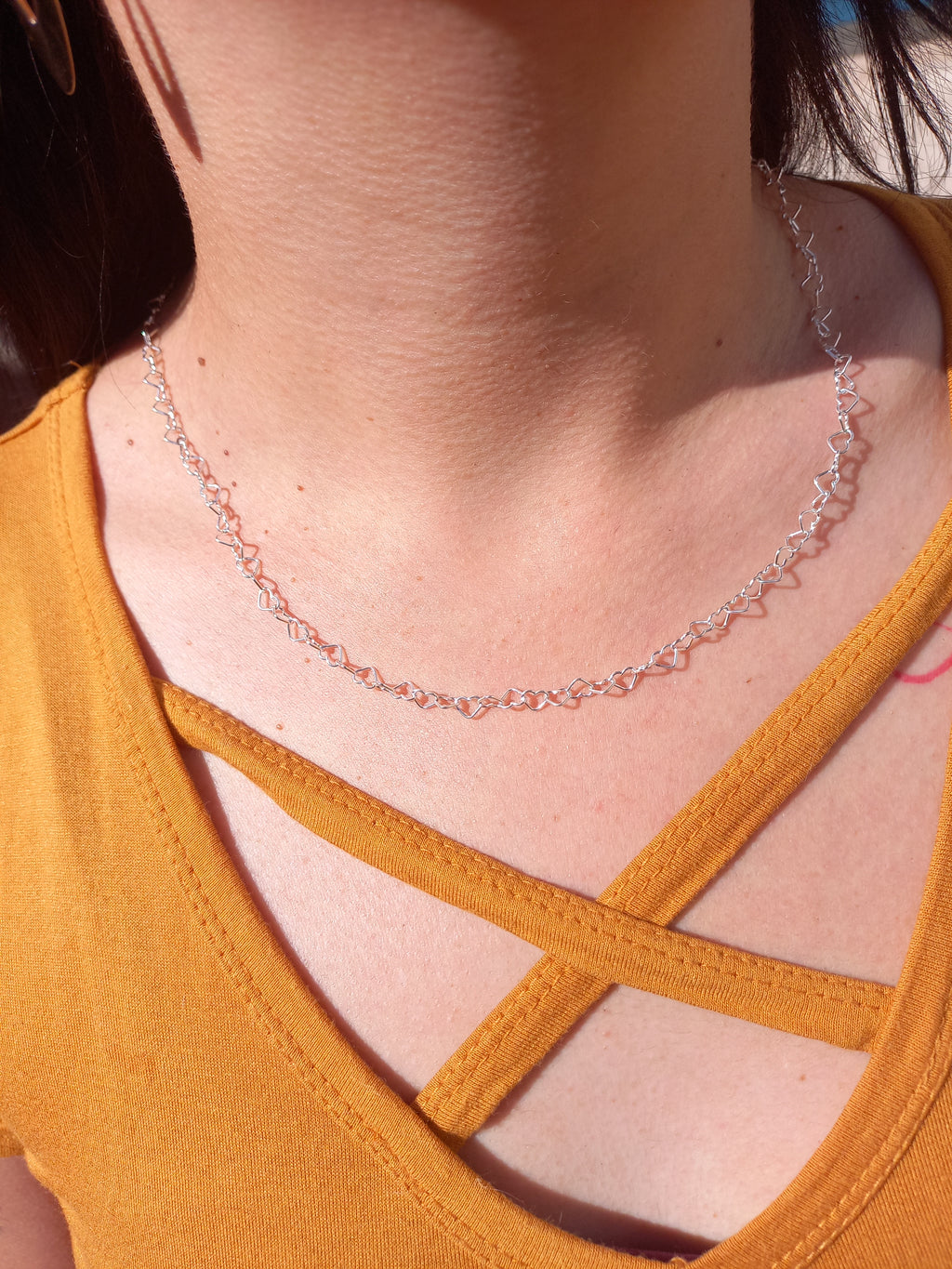 Cadena Modelo Corazón de Plata 50 cm.