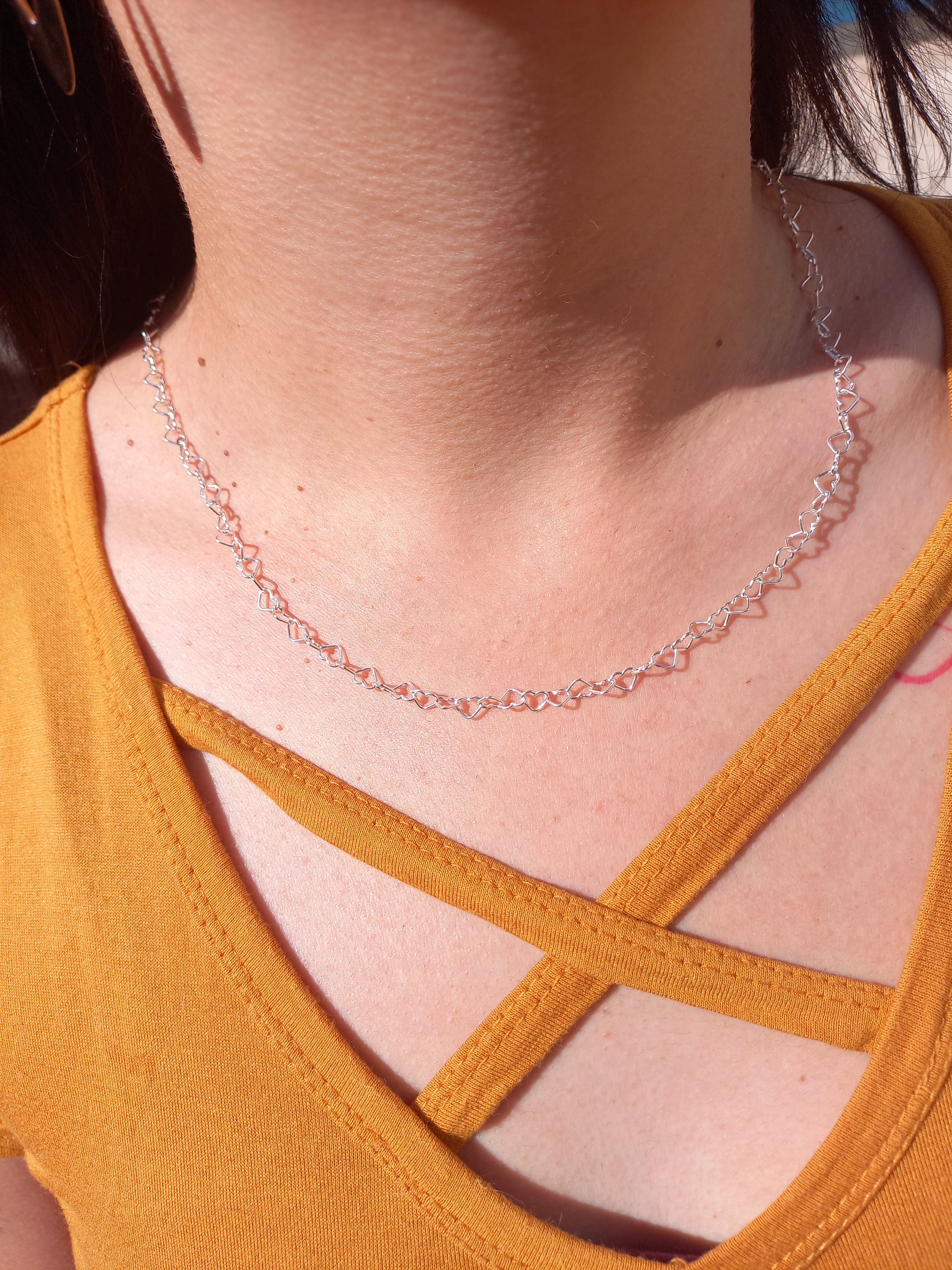 Cadena Modelo Corazón de Plata 50 cm.