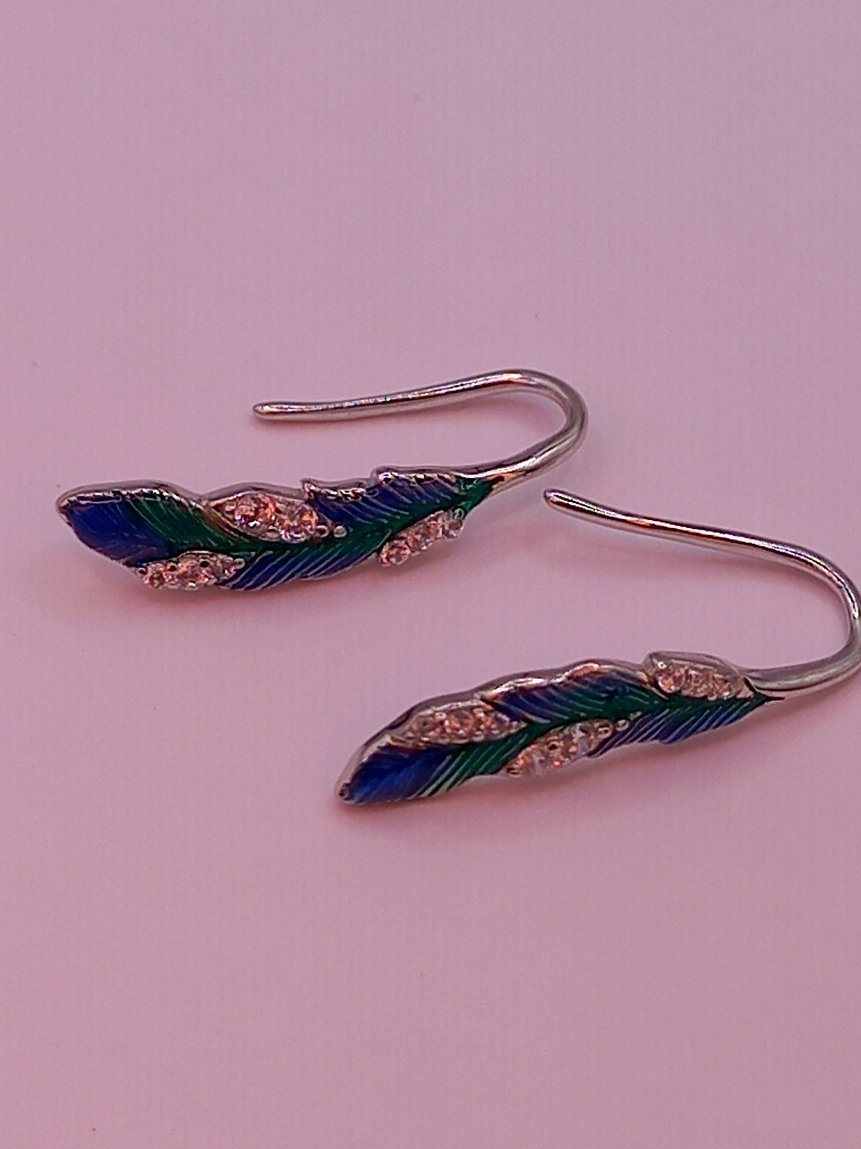 Conjunto Anillo Ajustable + Aros de Pluma de Plata.