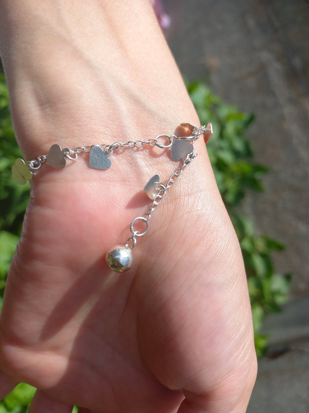 Pulsera de Corazones de Plata.