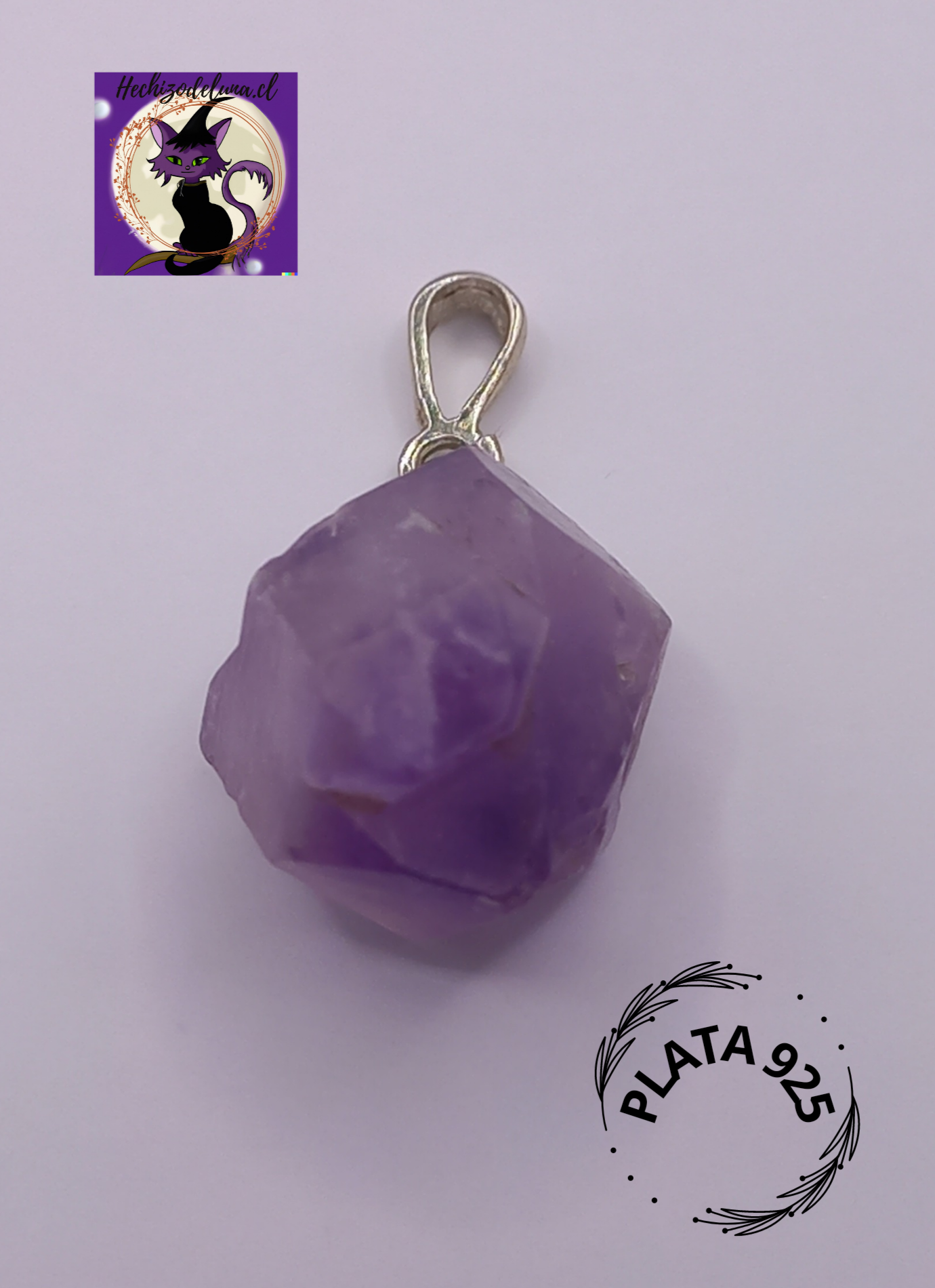 Colgante Amatista con Cadena de Plata 50 cm.