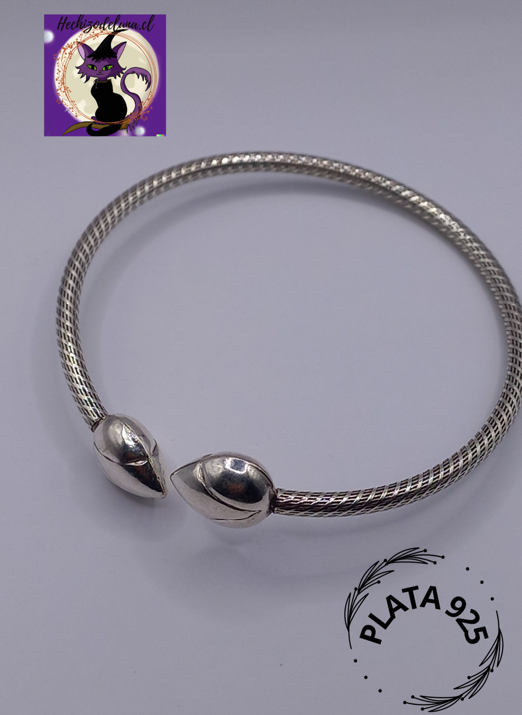 Pulsera Esclava Ajustable de Plata.