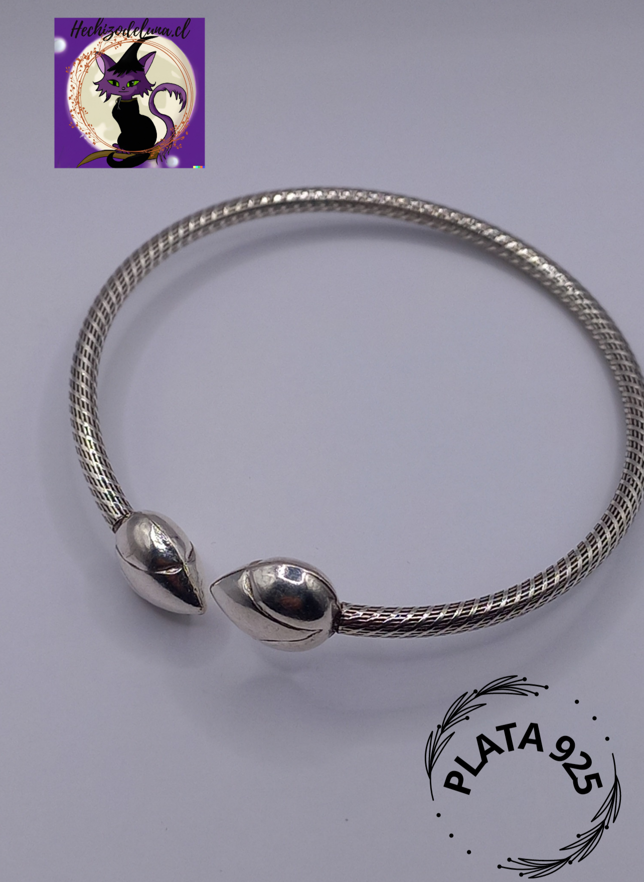Pulsera Esclava Ajustable de Plata.