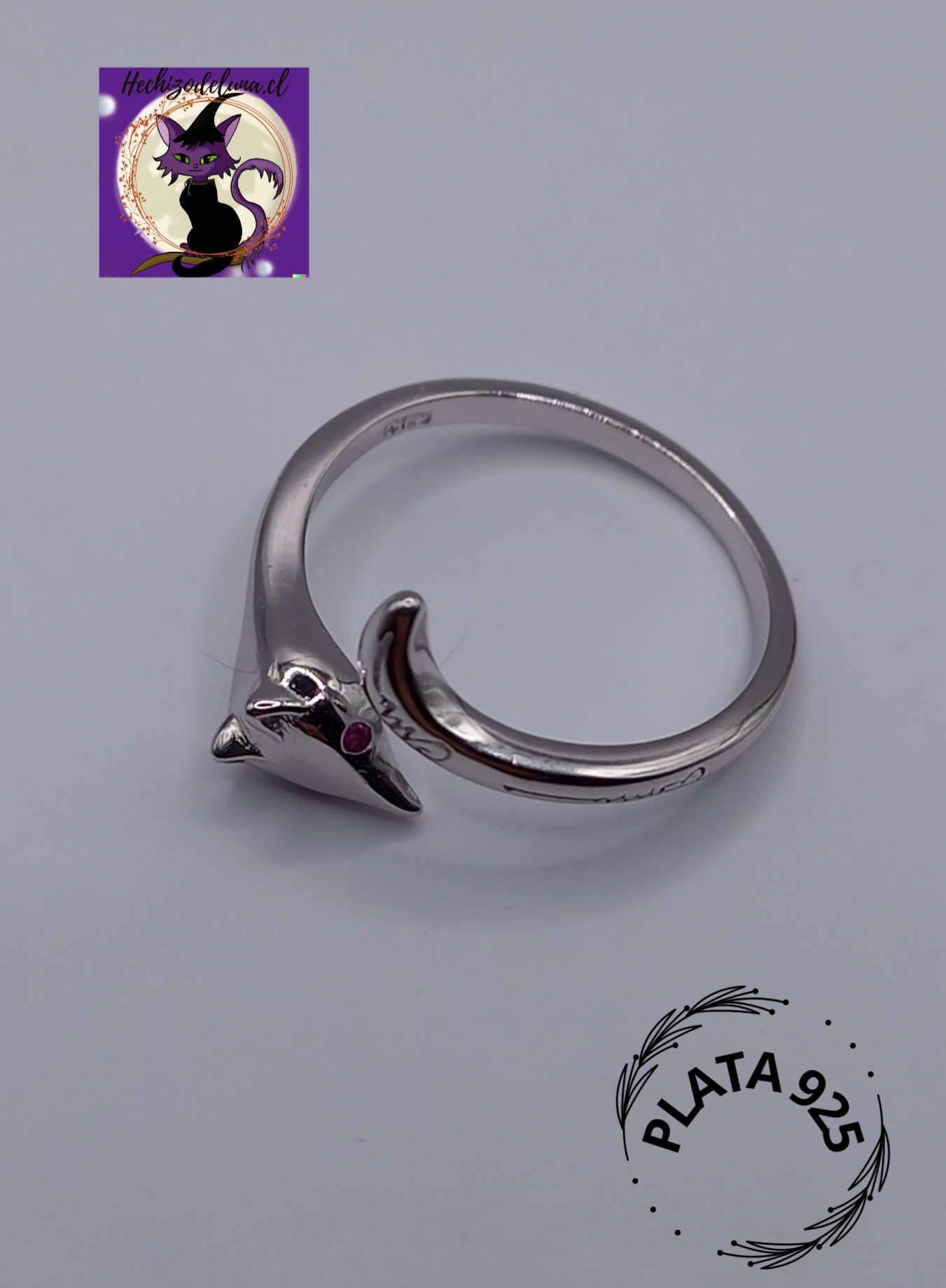 Anillo de Zorro Ajustable de Plata.