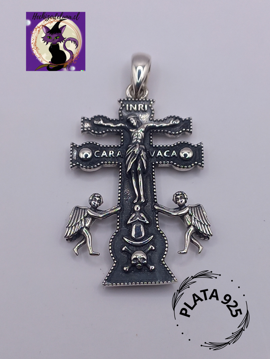 Colgante Cruz de Caravaca con Cadena de Plata 50 cm.
