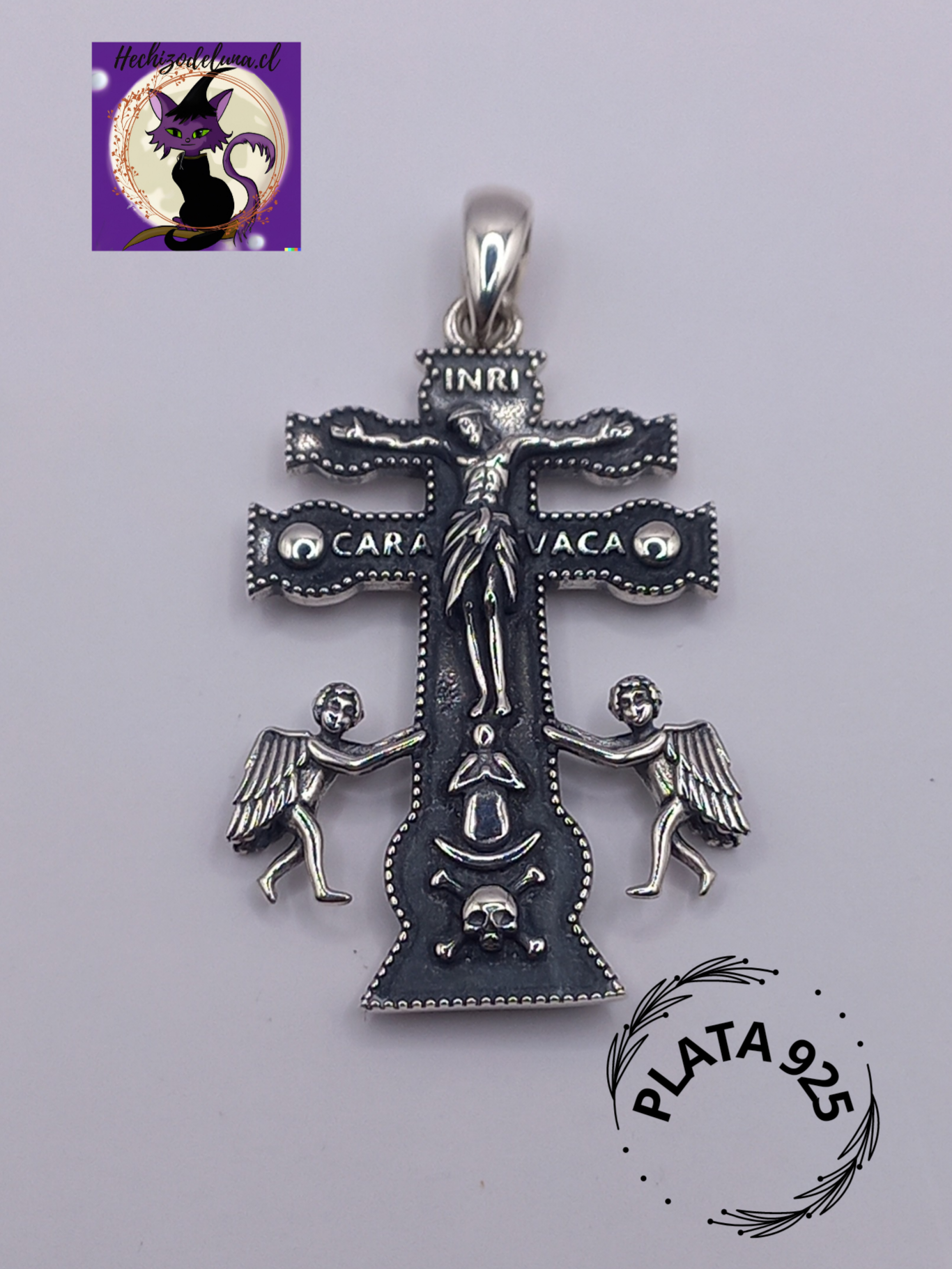 Colgante Cruz de Caravaca con Cadena de Plata 50 cm.