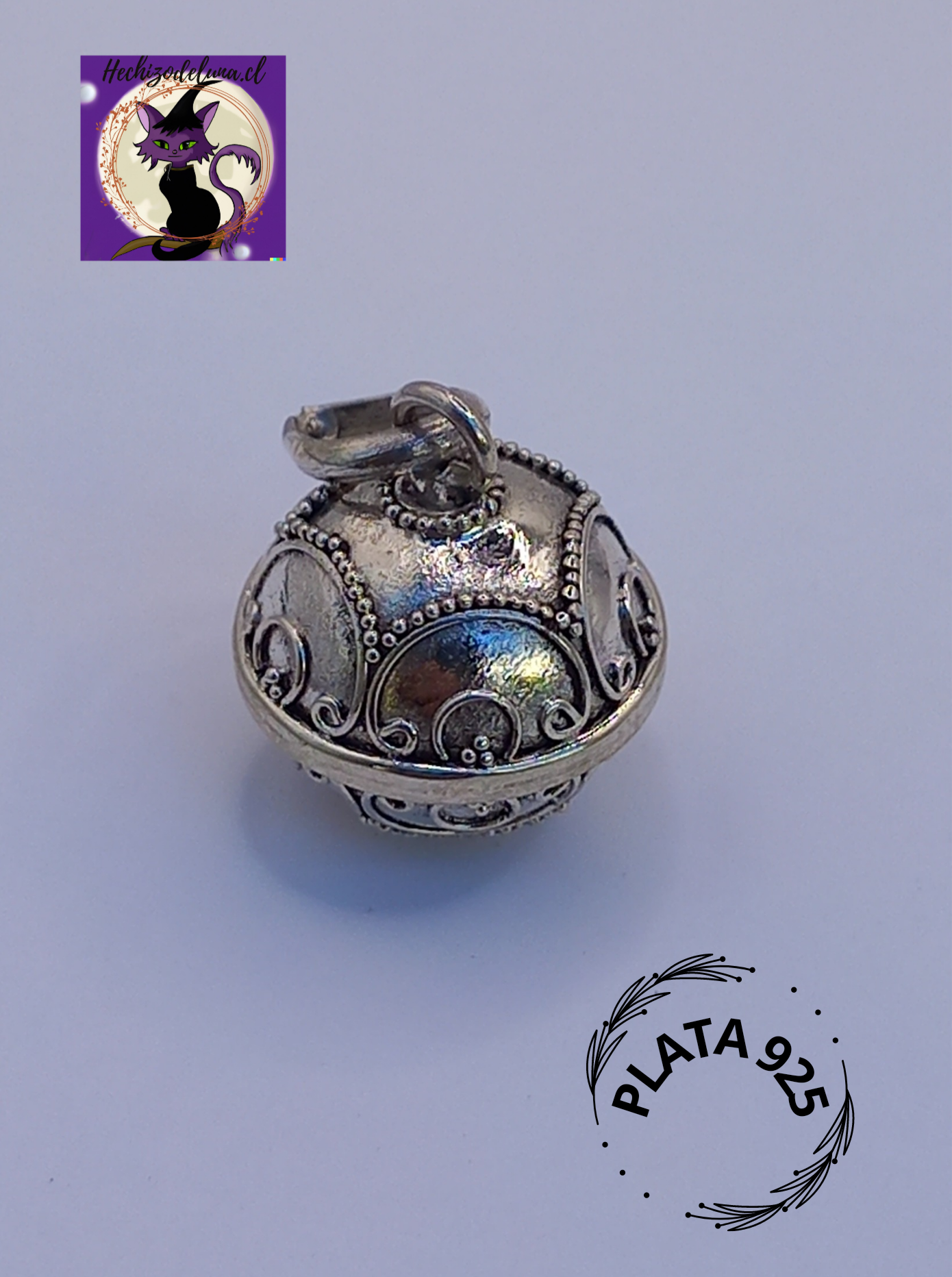 Colgante Llamador de Ángeles con Cadena de Plata 50 cm.