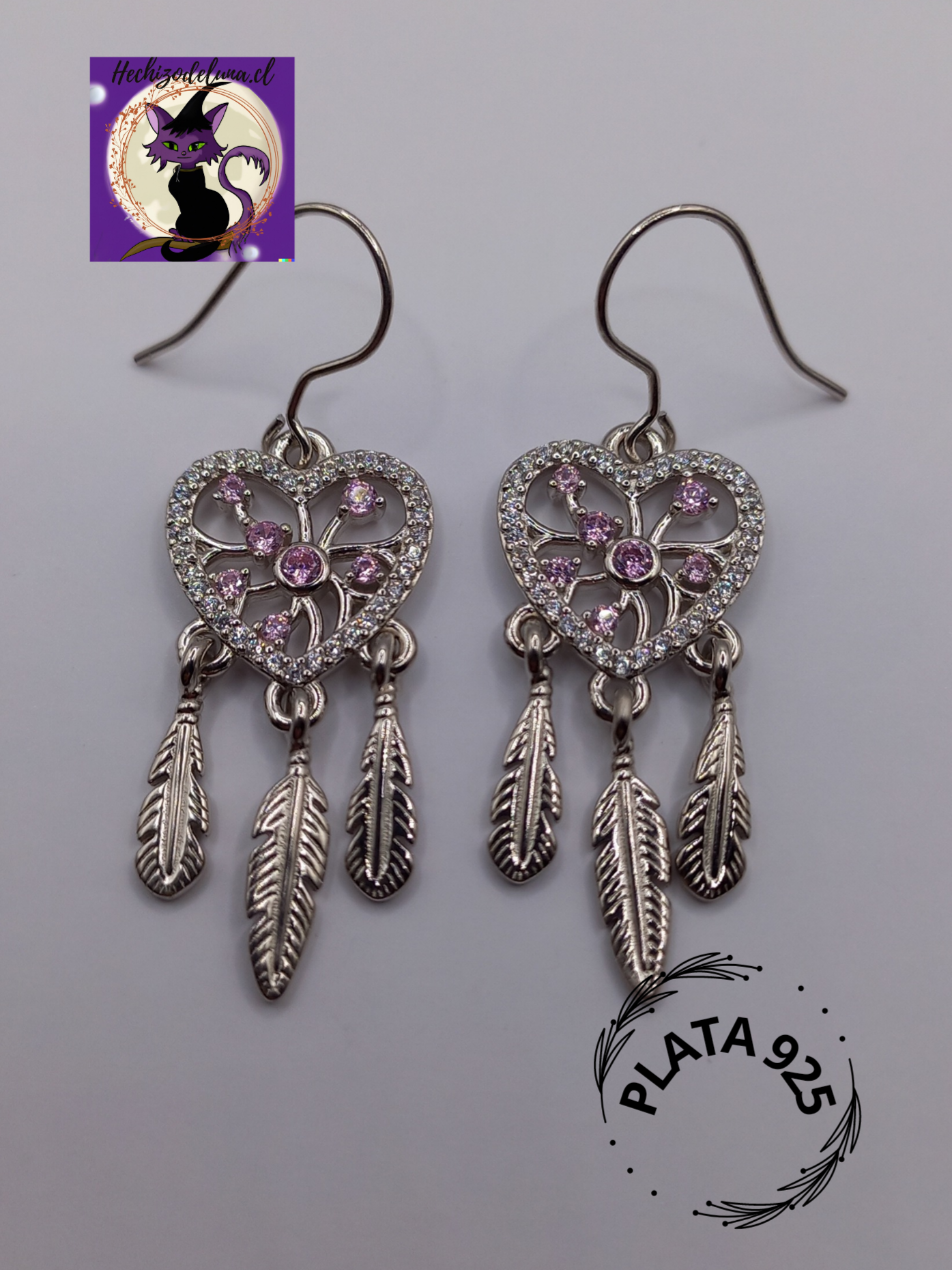 Aros  Colgantes Atrapasueños Con Circones. Plata 925